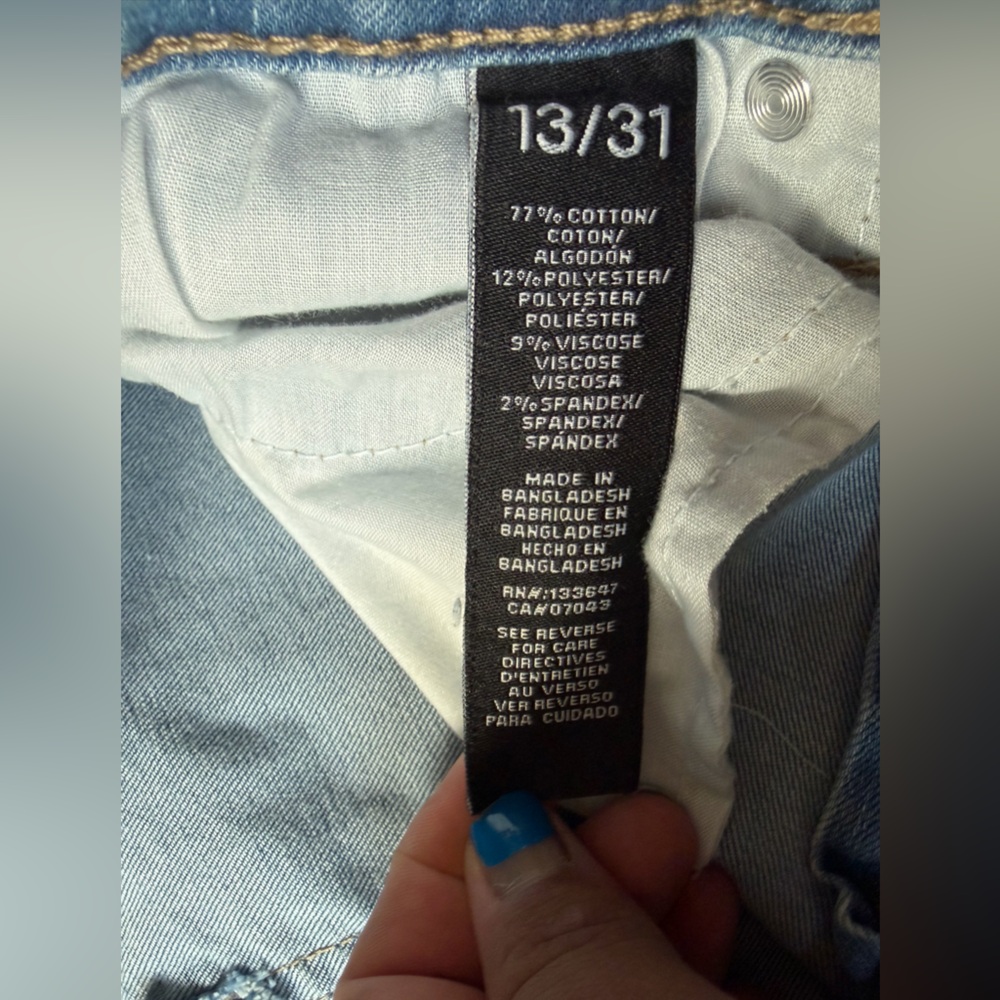 Light Blue Distressed Jeans size 13/31 - Picture 6 of 7